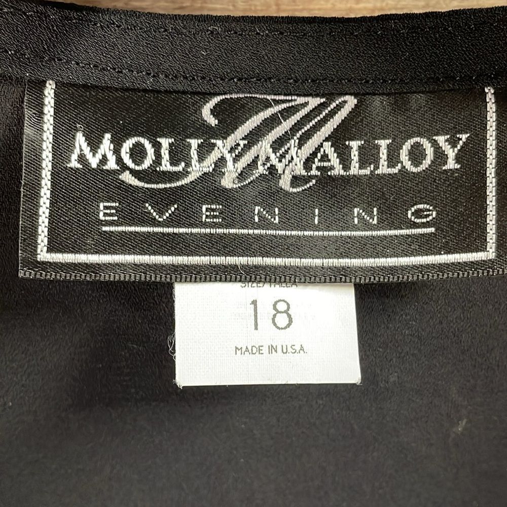 MOLLY MALLOY EVENING Ladies Dressy Black Sheer Cardigan Rhinstone Clasp Size 18 - Picture 4 of 7